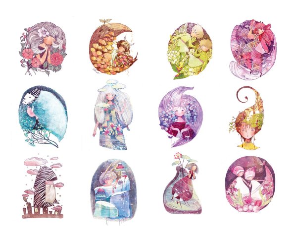 Для наклеек знаки зодиака милые