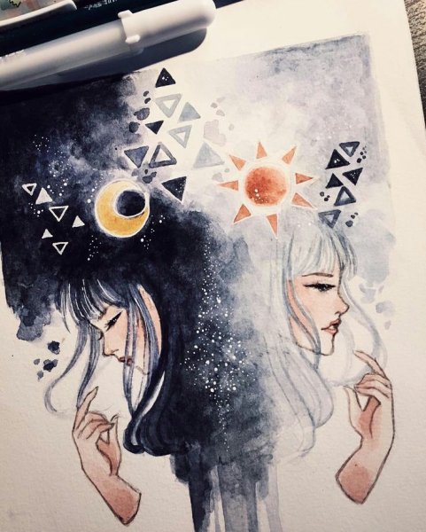 Арты акварелью в скетчбуке