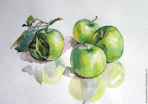 Яблоко акварелью Андрияка