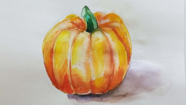 Тыква акварелью мастер класс