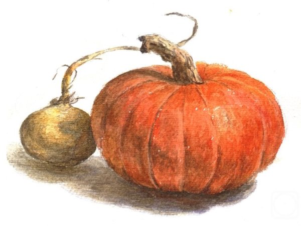 Тыква цветными карандашами