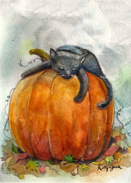 Хэллоуин акварель