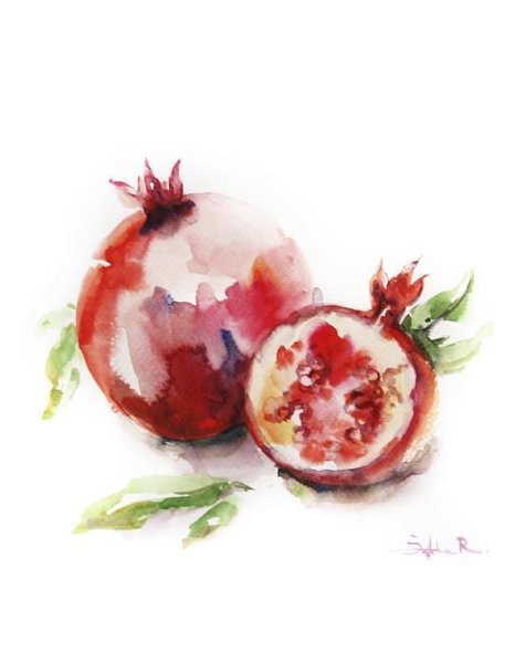 Фрукты акварелью