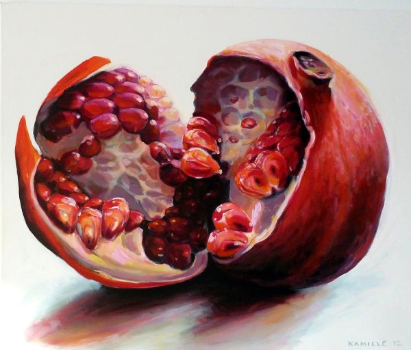 Гранат в разрезе живопись