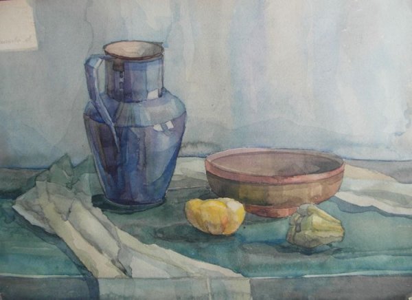 Академическая живопись натюрморт акварель Строгановка