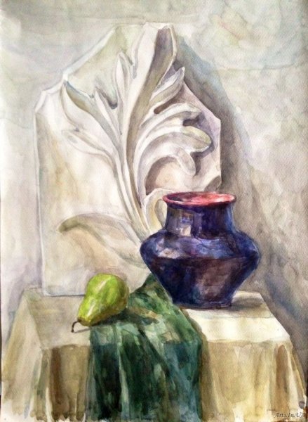 Академическая живопись натюрморт с гипсом