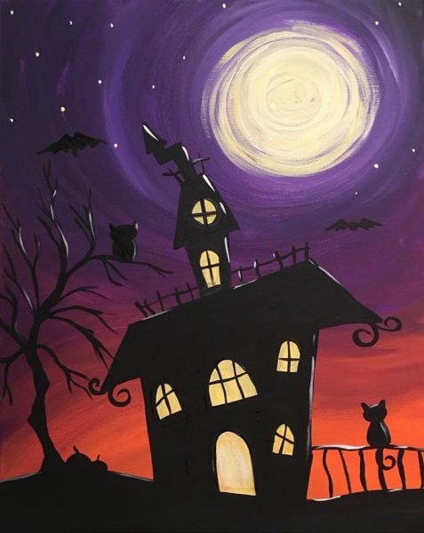 Иллюстрации на Хэллоуин акварелью