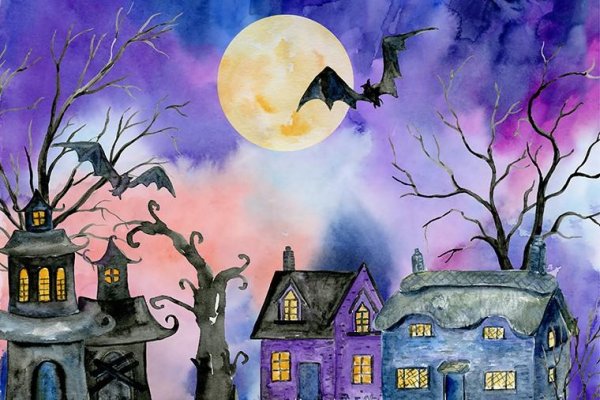 Хэллоуин акварель