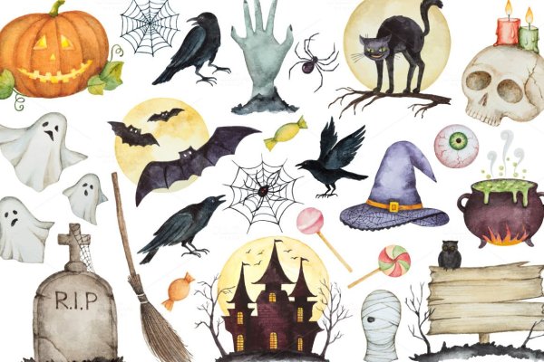 Хэллоуин дом акварелью