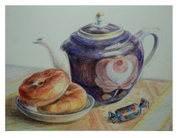 Бытовые предметы акварелью