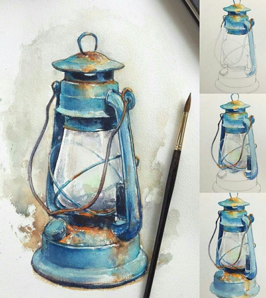 Предметы акварелью