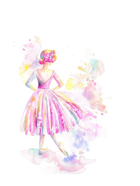 Силуэт девушки красками