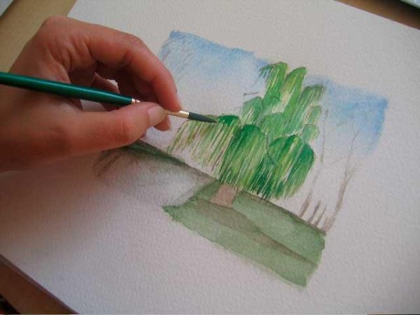 Рисунок из вертикальных мазков