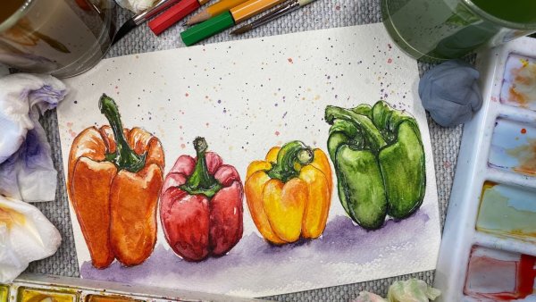 Скетчинг перец болгарский