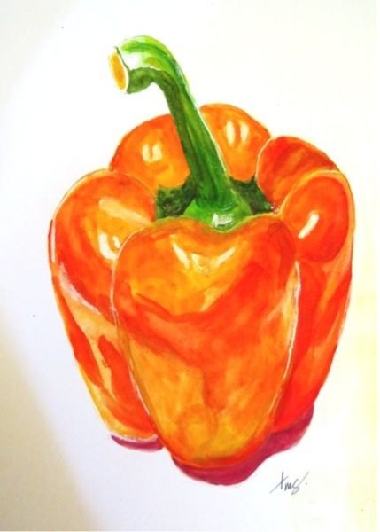 Болгарский перец акварелью