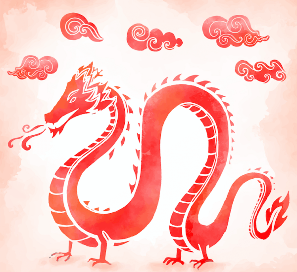 Тату дракон и Сакура