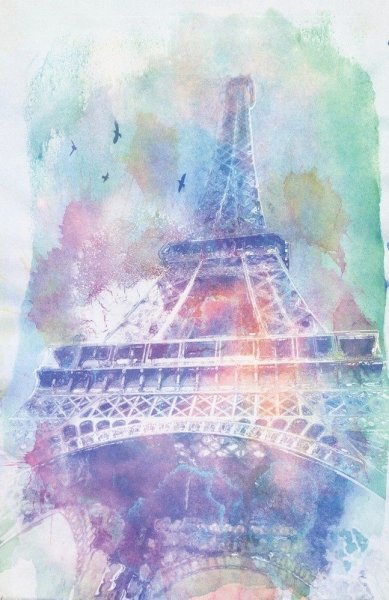 Эльфивая башня акварелью