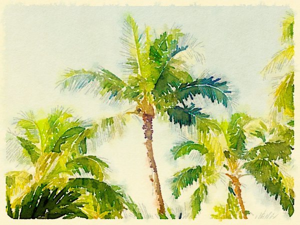 Пальмы живопись