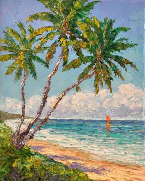 Пальмы живопись маслом