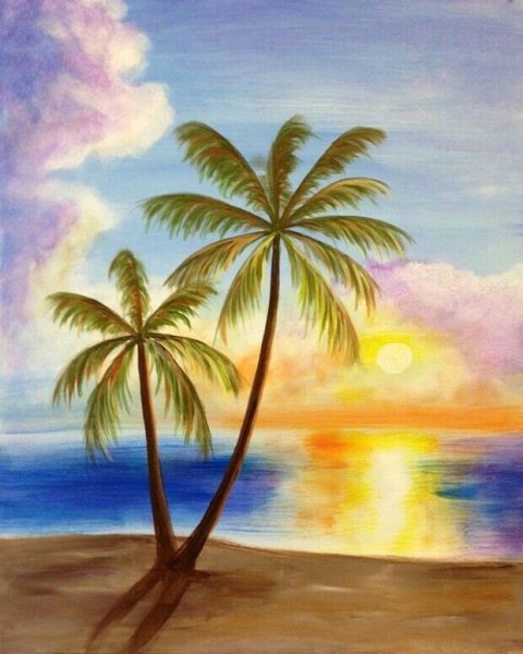 Пальмы пастелью