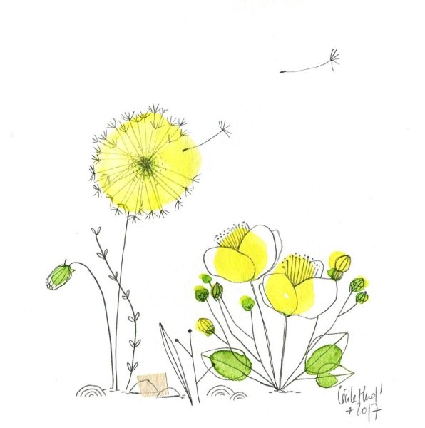 Рисунок город в одуванчике