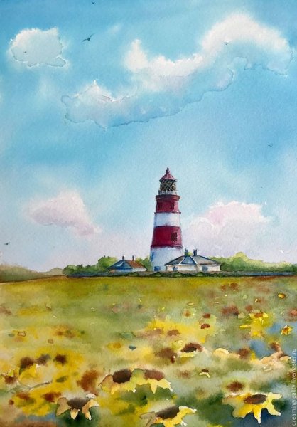 Мержаново Маяк акварель