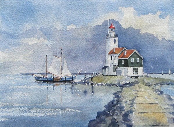 Пейзажи Швеции акварель