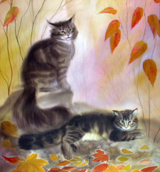 Портрет кота акварелью