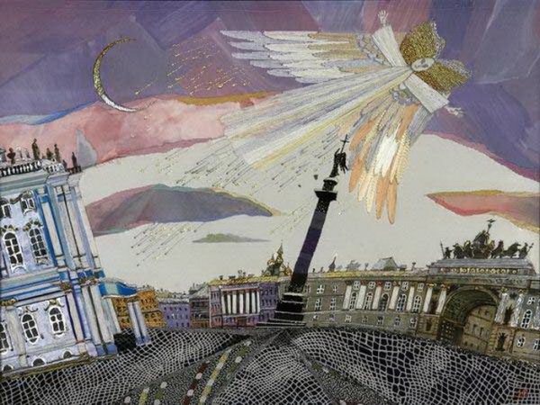 Дворцовая площадь Питер акварель