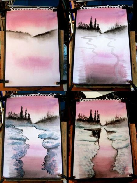 Акварель пошагово