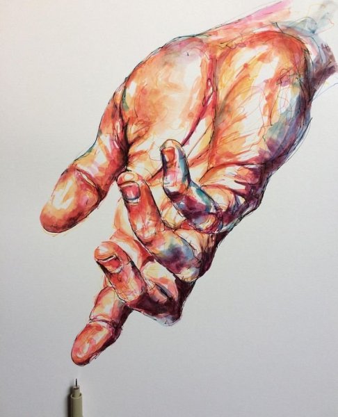 Ладони акварель