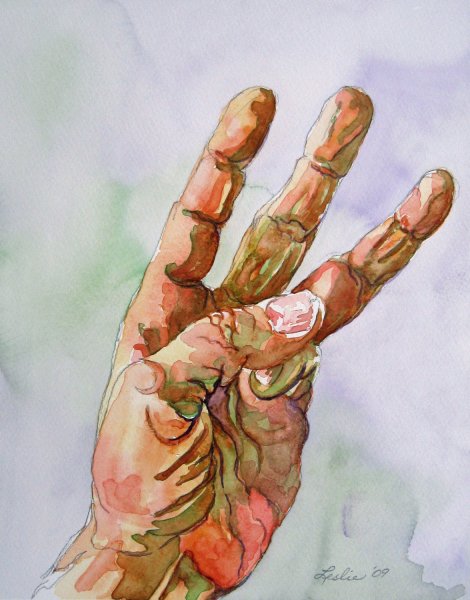 Кисти рук акварелью