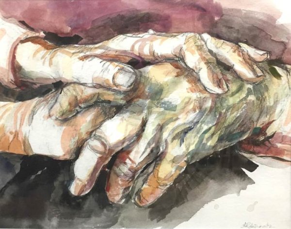 Руки акварелью