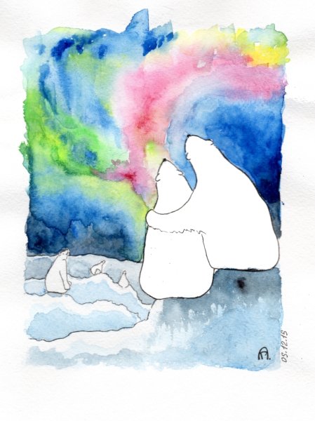 Монотипия Северное сияние