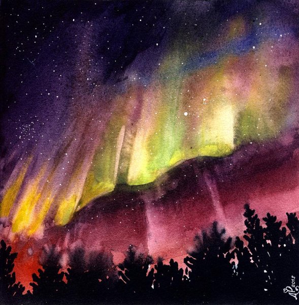 Батик Северное сияние