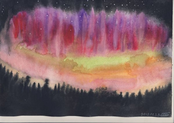 Монотипия Северное сияние