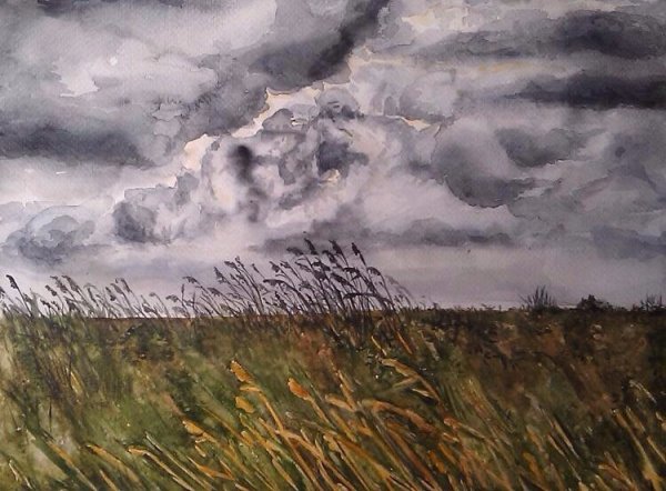 Гроза акварелью