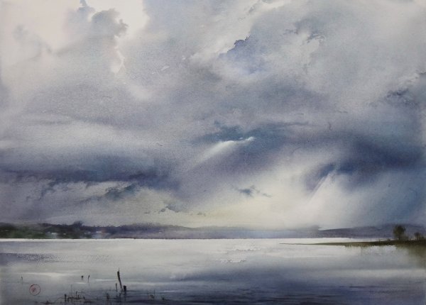 Илья Ибряев акварель море