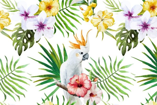 Тропические листья гуашью