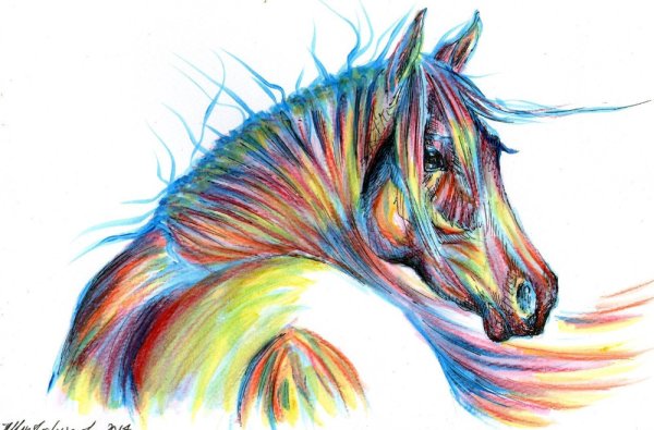 Голова лошади живопись