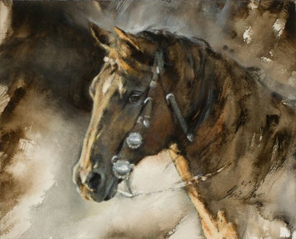 Морда лошади живопись