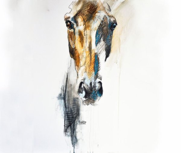 Морда лошади живопись