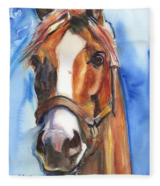 Голова лошади акварелью