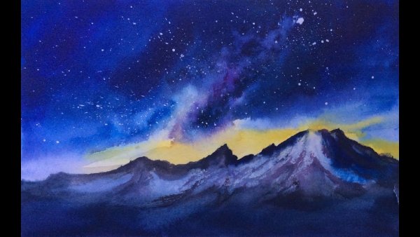 Млечный путь гуашью