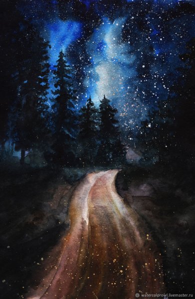 Ночное небо маслом