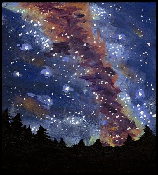Ночное небо акварелью