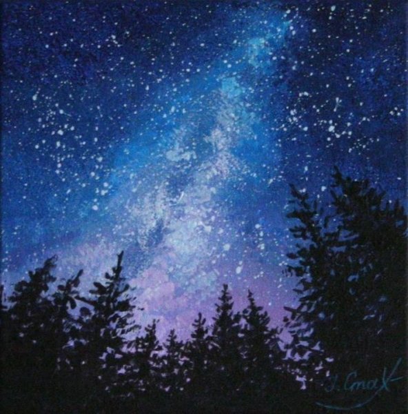 Звездное небо пастелью