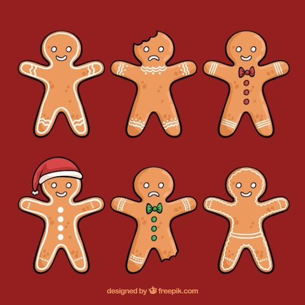 Пряничный человечек вектор