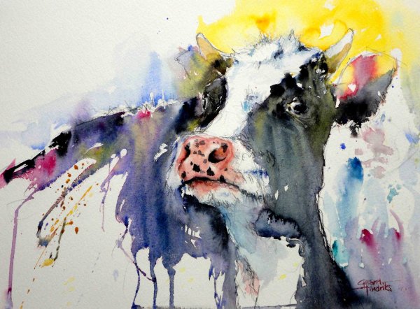 Животные акварелью