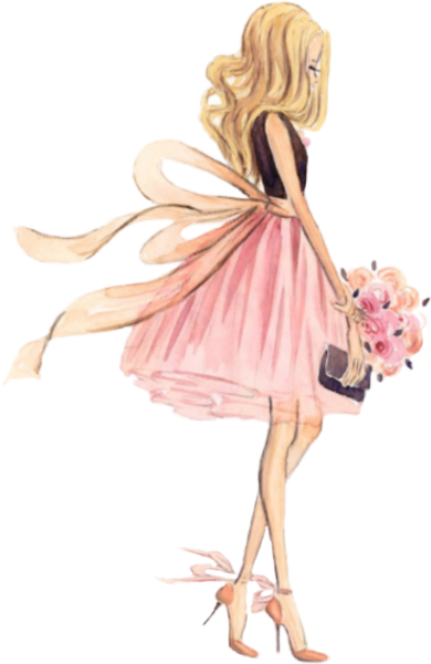 Акварельный силуэт девушки